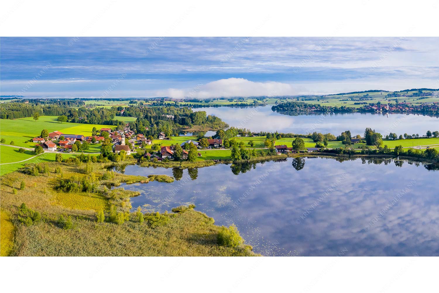 Blick über Froschhauser- und Riegsee - Froschhausen_2zu1 - mehr Infos bei www.Kriner-Weiermann.de
