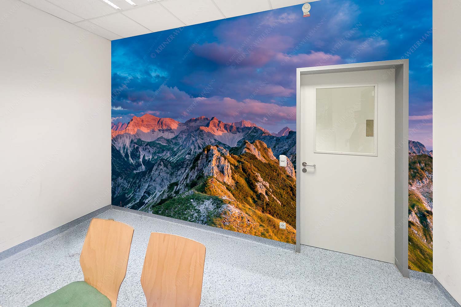 Soierngebirge im letzten warmen Tageslicht mit Sonnenuntergang im Estergebirge - Raum 043-073 Letztes Licht-Grandiose Abendstimmung im Soierngebirge 3:2 - mehr Infos bei www.Kriner-Weiermann.de