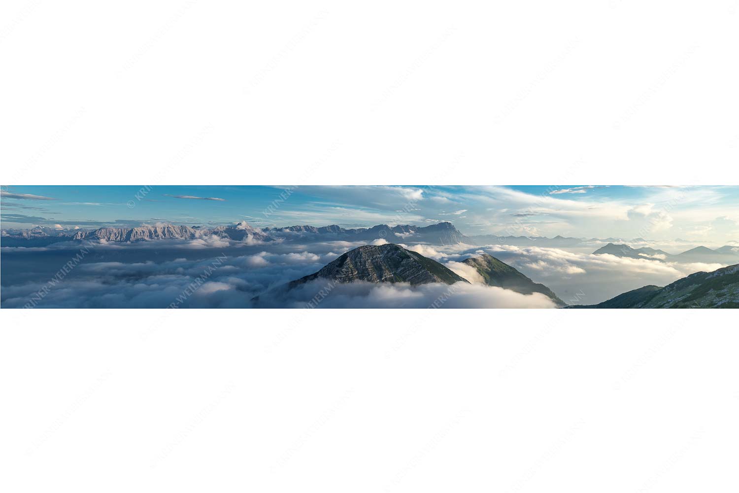 Blick vom Estergebirge ins Wettersteingebirge mit Zugspitze - Zufriedenheit_6zu1 - mehr Infos bei www.Kriner-Weiermann.de