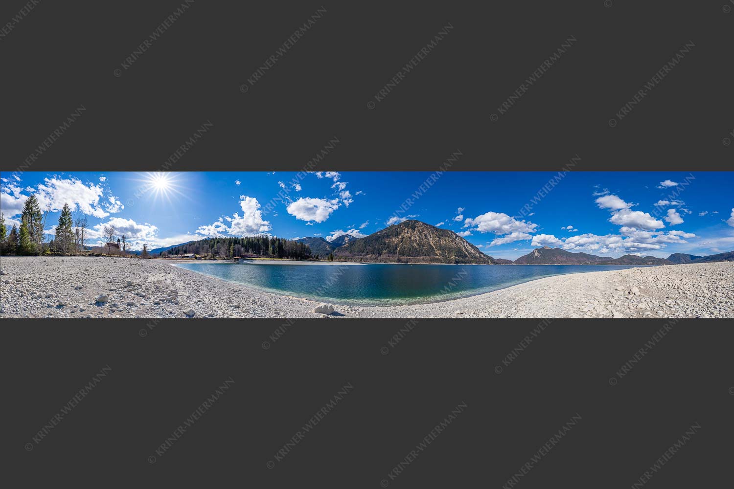 Blick über den Walchensee zum Herzogstand und Jochberg - Tiefstand 5:1  -- Walchensee Herzogstand Jochberg - mehr Infos bei www.Kriner-Weiermann.de