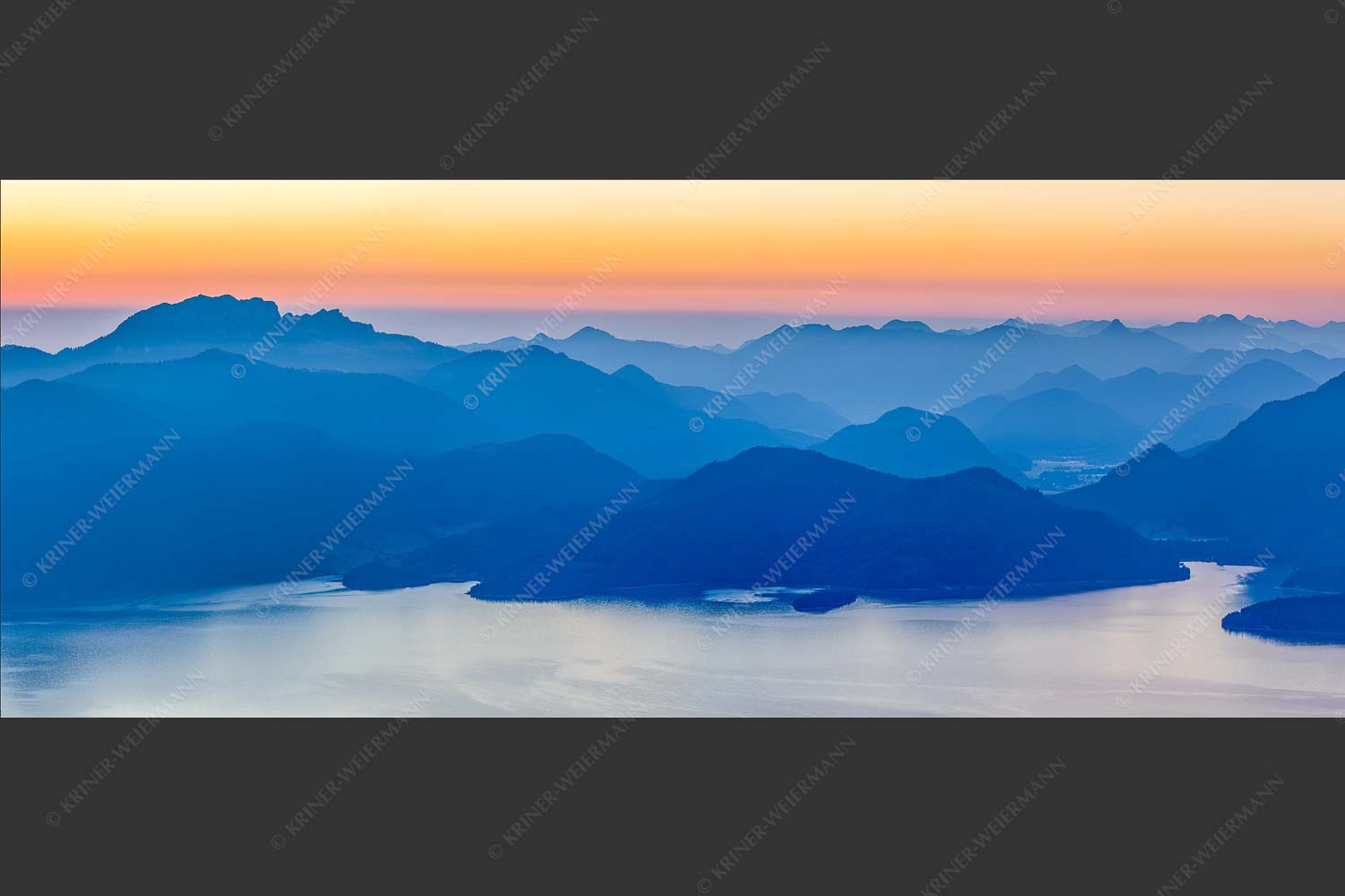 Blick über den Walchensee zur Benediktenwand und der Jachenau - Walchenseesilhouetten 2,5:1  -- Walchensee Jachenau Benediktenwand - mehr Infos bei www.Kriner-Weiermann.de