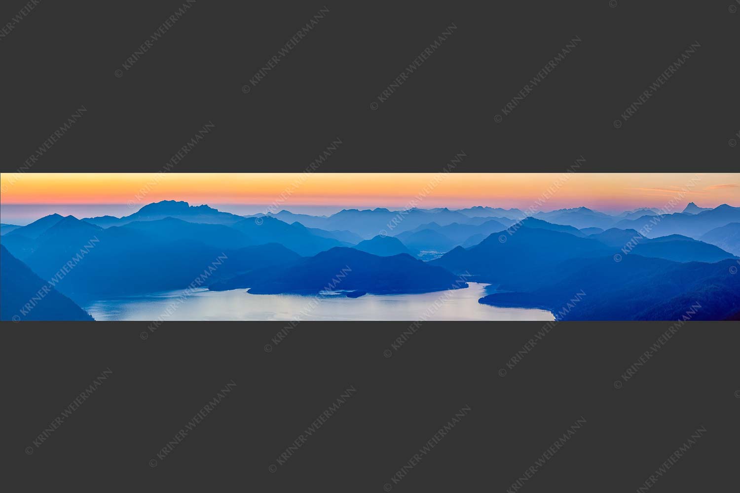 Blick über den Walchensee zur Benediktenwand und der Jachenau - Walchenseesilhouetten 5:1  -- Walchensee Jachenau Benediktenwand - mehr Infos bei www.Kriner-Weiermann.de