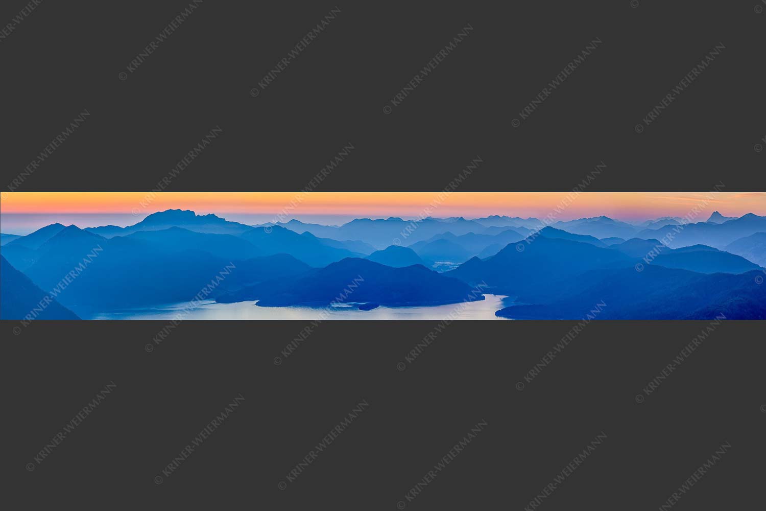 Blick über den Walchensee zur Benediktenwand und der Jachenau - Walchenseesilhouetten 6:1  -- Walchensee Jachenau Benediktenwand - mehr Infos bei www.Kriner-Weiermann.de