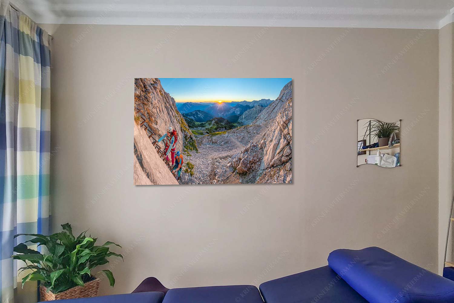 Einstieg an der Ferrata zum Sonnenaufgang im Wetterstein - Alpspitze Via Ferrata-Bergsteiger Ferrata Alpspitze 3:2 - mehr Infos bei www.Kriner-Weiermann.de