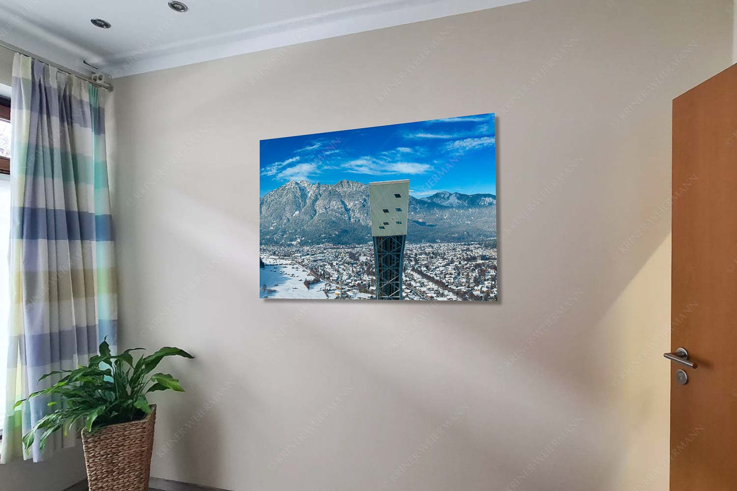 Rückseite der große Olympiaschanze mit  Garmisch-Partenkirchen und Kramer - Kramer Sprungschanze Winter V-Garmisch-Partenkirchen Kramer 3:2 - mehr Infos bei www.Kriner-Weiermann.de