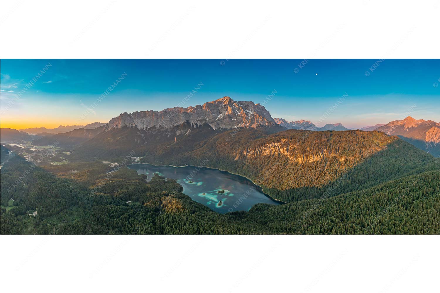 Blick über Eibsee zur Zugspitze - Smaragd_25zu1 - mehr Infos bei www.Kriner-Weiermann.de