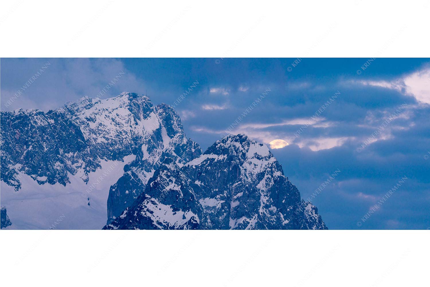 Supermond Untergang am Großen Waxenstein - Vollmond Waxenstein_25zu1 - mehr Infos bei www.Kriner-Weiermann.de