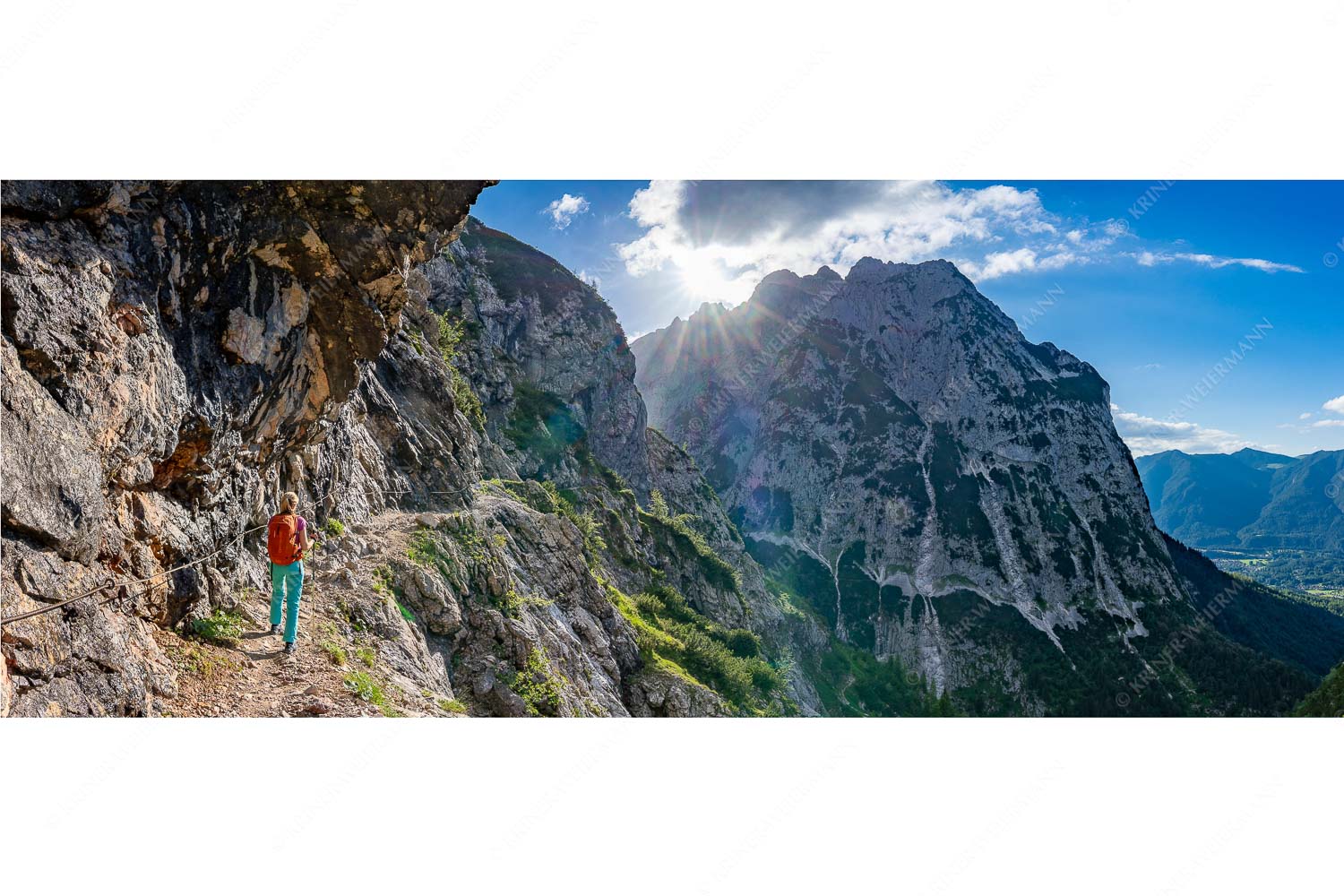 Fußweg ins Höllental. Sonnenuntergang am Waxenstein - Waxensteinkamm_25zu1 - mehr Infos bei www.Kriner-Weiermann.de