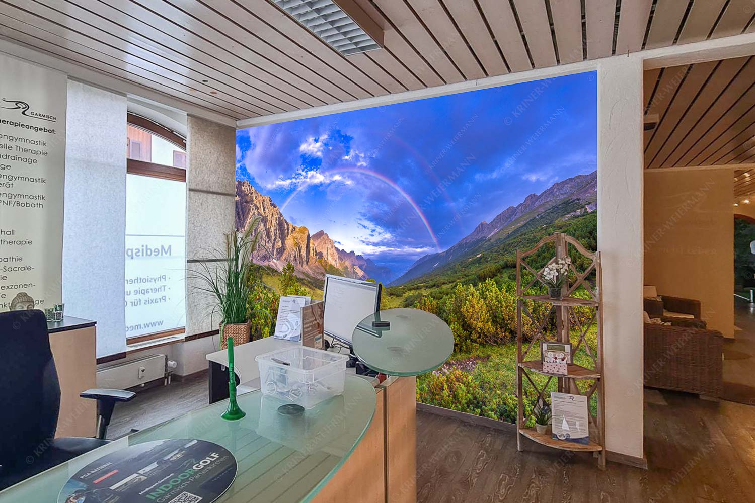 Regenbogen über dem Lafatscher und dem Halleranger im Karwendelgebirge - Rezeption=1 (2) Verzaubert-Regenbogen Halleranger im Karwendelgebirge 3:2 - mehr Infos bei www.Kriner-Weiermann.de