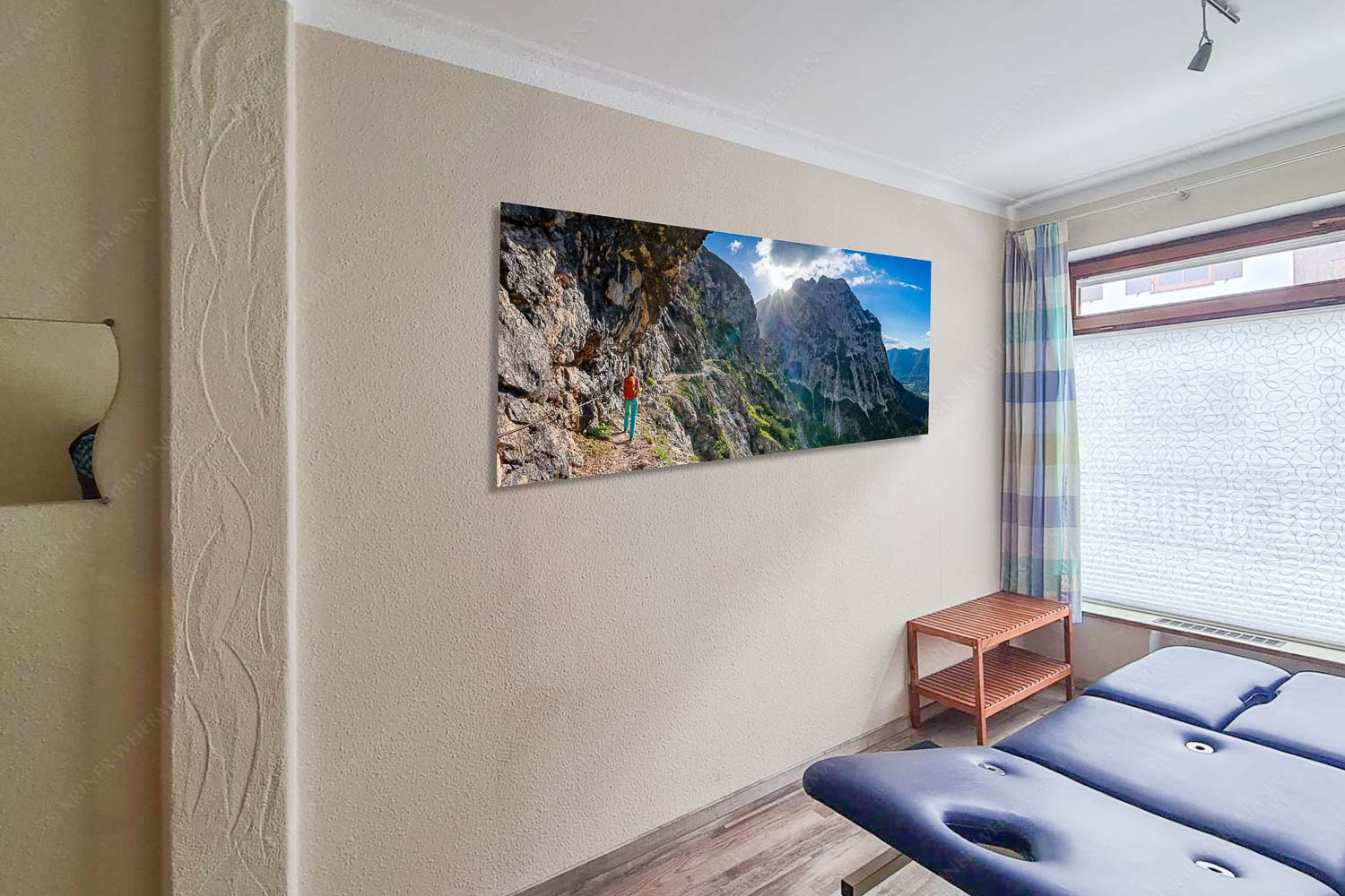 Fußweg ins Höllental. Sonnenuntergang am Waxenstein - Waxenstein Waxensteinkamm-Höllental 2,5:1 - mehr Infos bei www.Kriner-Weiermann.de