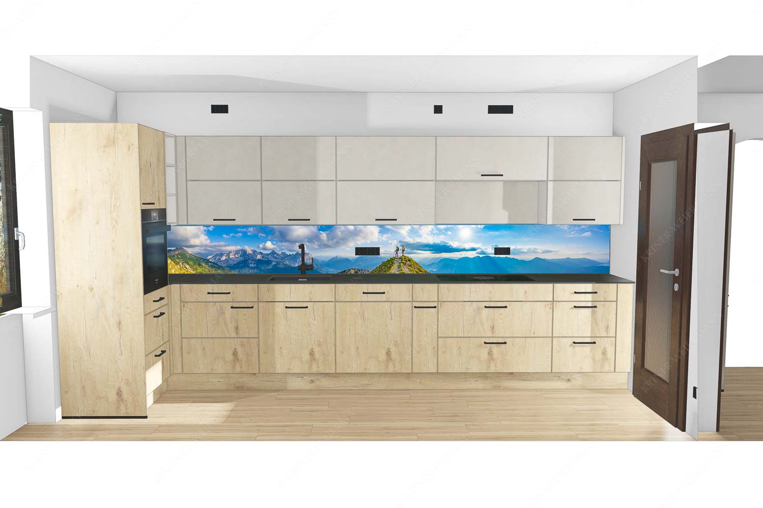 Blick über Seinskopf und Oberes Isartal in den Sonnenuntergang und ins Karwendel - Küche Weg ins Glück-Bergsteiger am Seinskopf im Soierngebirge 9:1 - mehr Infos bei www.Kriner-Weiermann.de