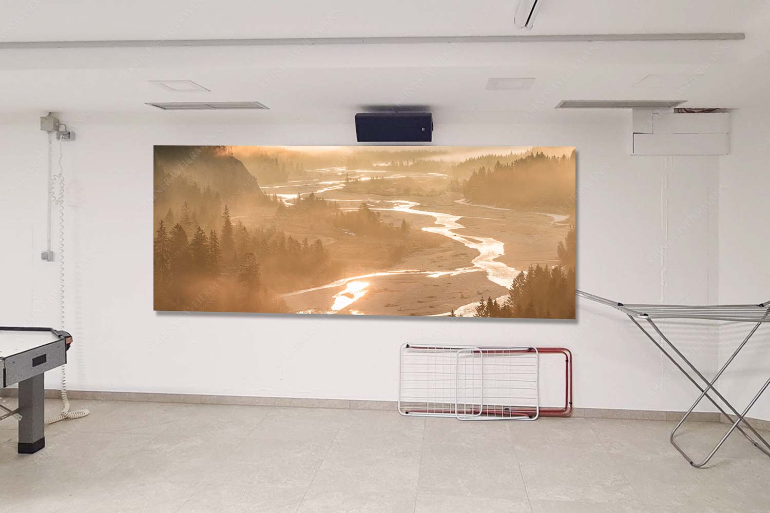 Morgentliche Kanufahrt auf der Isar bei Wallgau mit mystischer Nebelstimmung - Mitte Der Seele entlang-Isar bei Wallgau 2,5:1 - mehr Infos bei www.Kriner-Weiermann.de