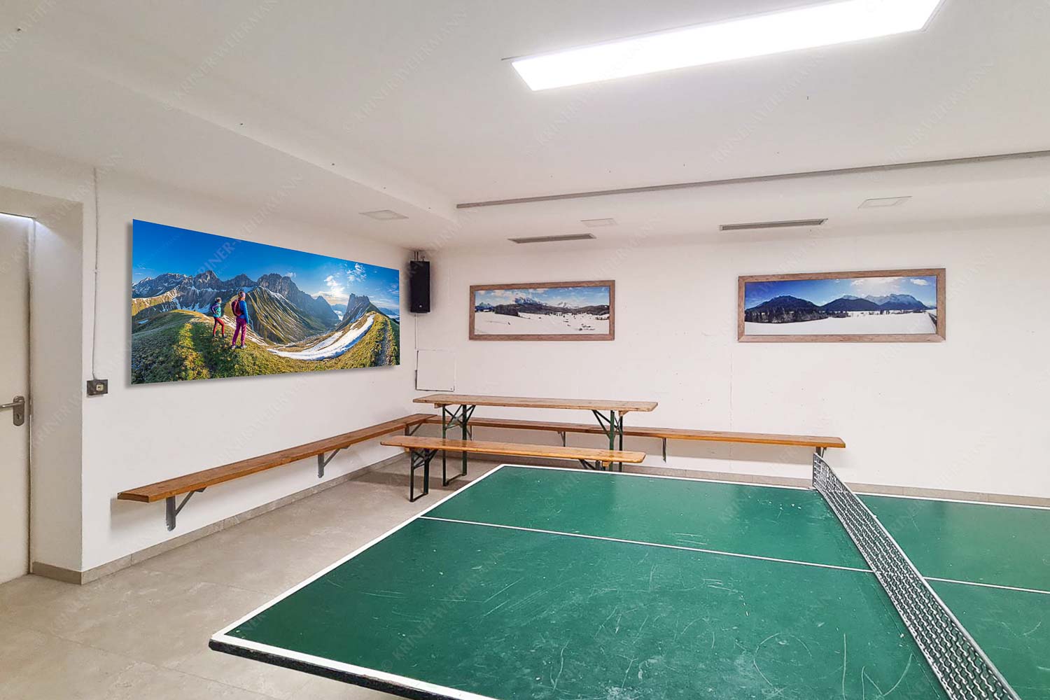 Blick durchs Puittal im Wetterstein in den Sonnenaufgang - Sitzecke links Erlebnis Wetterstein-Wanderer am Scharnitzjoch 2,5:1 - mehr Infos bei www.Kriner-Weiermann.de