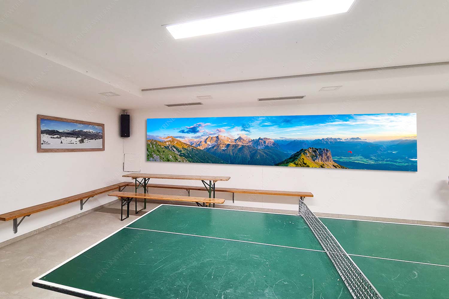 Signalkopf mit Karwendel- und Wettersteingebirge - Sitzecke rechts Abflug-Gleitschirm im Karwendel 5:1 - mehr Infos bei www.Kriner-Weiermann.de