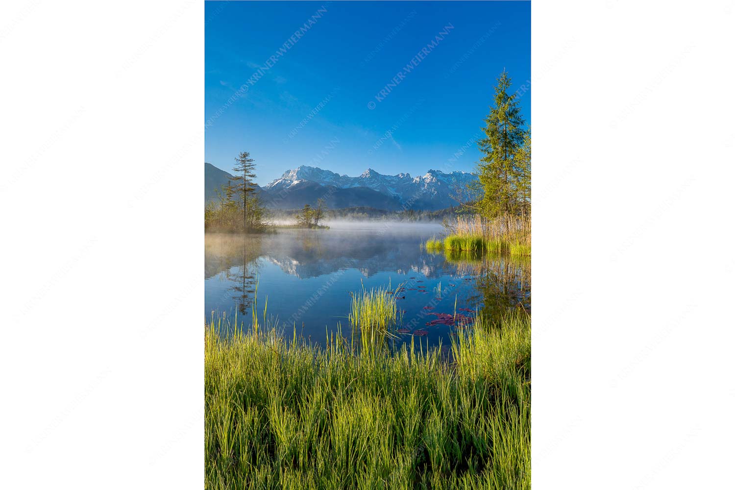 Sonnenaufgang am Barmsee mit Blick zum Karwendelgebirge - Am Barmsee_2zu3 - mehr Infos bei www.Kriner-Weiermann.de