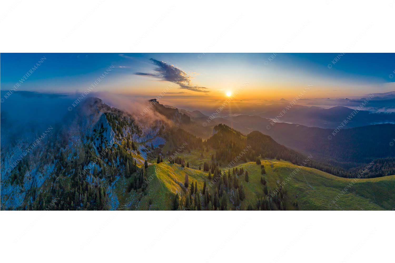 Sonnenaufgang an der Benediktenwand - Ruhiger Morgen_25zu1 - mehr Infos bei www.Kriner-Weiermann.de
